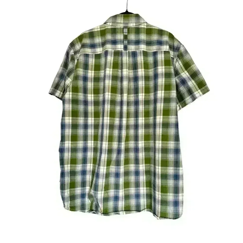 The NORTH FACE Hammets Button Shirt Hiking Green Plaid XXL